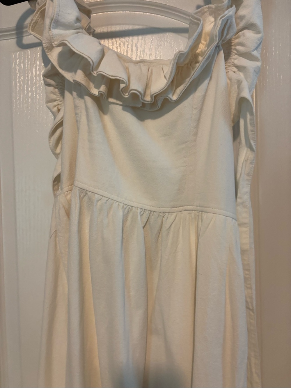 Free People Cream Ruffle Midi Dress - Picture 3 of 5